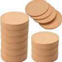 50 Pack Absorbent Cork Coasters, 4 Inch Round Edge Coaster for Drinks, Extra Thick Engraved Plain Coasters in Office, Home, or Cottage -1/5" Thick