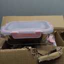 VERONES 10Pack Glass Meal Prep Containers, Airtight Glass Lunch Containers,Stackable Food Storage Containers Set with Lids,Exclusive of BPA, for Microwave,Oven, Freezer&Dishwasher Friendly,Pink