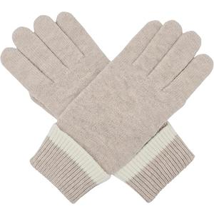 BRUCERIVER Men's Classic Knit Gloves Warm Ribbed Turnover Cuff Touchscreen function, Beige, One Size