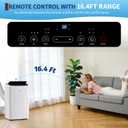12,000 BTU Portable Air Conditioner, 4-IN-1 Portable AC Unit for Rooms Up to 550 Sq. Ft. with Cooling, Dehumidifier, Fan, Sleep, Auto Swing, LED Display, 24H Timer, Remote & Installation Kits Included