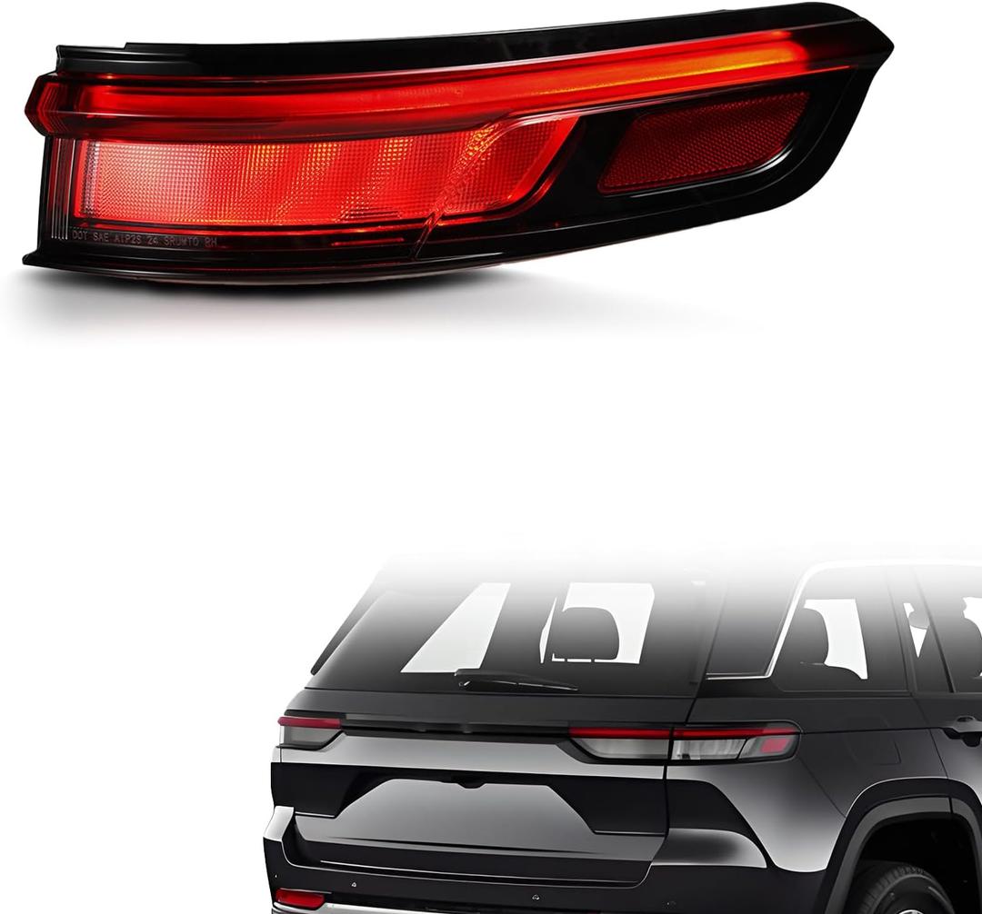 Led Tail Lights Compatible with Jeep Grand Cherokee 2021 2022 2023 2024 Rear Brake Tail Lamp Outer Taillights Assembly Replace CH2805123 68421132AD Right Passenger Side
