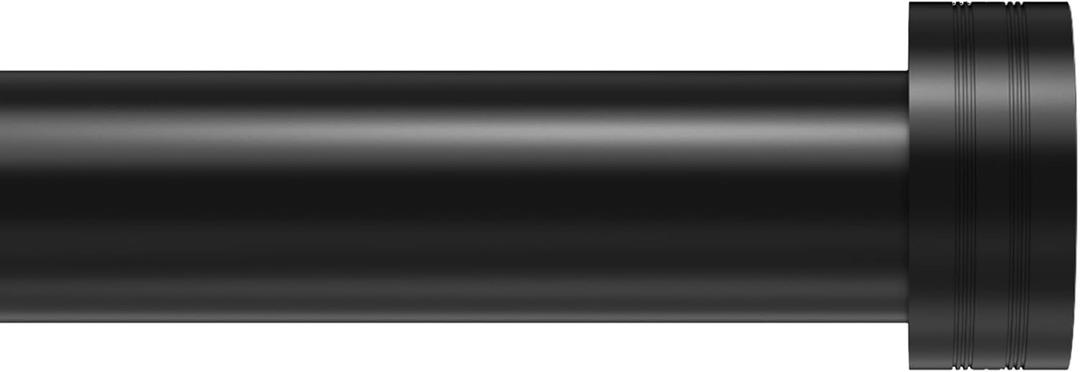 Black Curtain Rod 18-45 inch, 1 inch Adjustable Heavy Duty Curtain Rods, Modern Drapery Rods with End Cap Finials, Window Treatment Rod for Home and Office