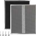 Upgrade HPF30 Charcoal Range Hood NonDucted Filter (with Clips), for Broan Nutone S97020466 Series Range Hood 14.6” x 12.8” x 0.14” Traps Odors Grease Filters Type XC  2 Pack