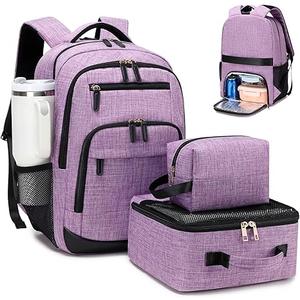 BOVIP Travel Backpack For Men Women,40L Carry On Backpack Flight Approved,TSA Personal Item Travel Bag Fits 17 Inch Laptop,Business Weekender Overnight Daypack Purple