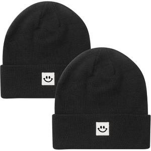 Knit Beanie Hat for Men/Women 2Pack (One Size)