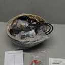 Vintage Antique Brass Dome Pendant Light, 12'' Pendant Lights Kitchen Island, Hanging Ceiling Light Striped Metal Shade