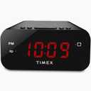 Timex Alarm Clock with Large Display, Includes 120V Power Adapter – Black (T121B)