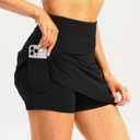 Women's Active Athletic Skort Lightweight Tennis Skirt for Women Summer Golf Workout Running Sports Skorts with Pocket (Black, M)
