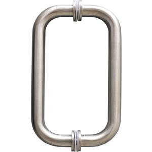 CKB 8" Glass Shower Door Handle, Back to Back Glass Door Pull Handle Compatible with 1/4" to 1/2" Thickness Glass for Frameless Shower Doors, Brushed Nickel with 304 Stainless Steel