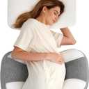 Momcozy Plus W Shaped Pregnancy Pillow for Sleeping - Adjustable Maternity Pillow for Side Sleepers - Portable Wedge Belly Support -Compact Design for Back Belly and HIPS