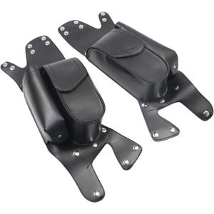 Motorcycle PU Leather Left Right Side Saddlebag Guard Bag with Water Drink Bottle Holder For Harley Touring Electra Street Tri Glide Road King Glide 1983-2023