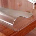 Kasepie Frosted PVC Table Cover Protector 36X60Inch, 1.5mm Thick Plastic Table Cover Rectangle,Clear Table Protector,Desk Protector Mat for Kitchen, Dresser, Writing Desk，Dining Room Table