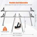 71" Aluminum Truck Ladder Rack, 800 Lbs Capacity Truck Rack, Heavy Duty Universal Pickup Truck Bed Rack with 8 No-Drill c-Clamps for Kayak, Surfboard, Lumber, Ladder & More
