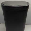 BestOffice Black Plastic Touch Free High-Capacity Garbage Can with Lid, 49L/13G, Rectangular, Quiet Close, Kitchen, Bedroom, Bathroom, Office