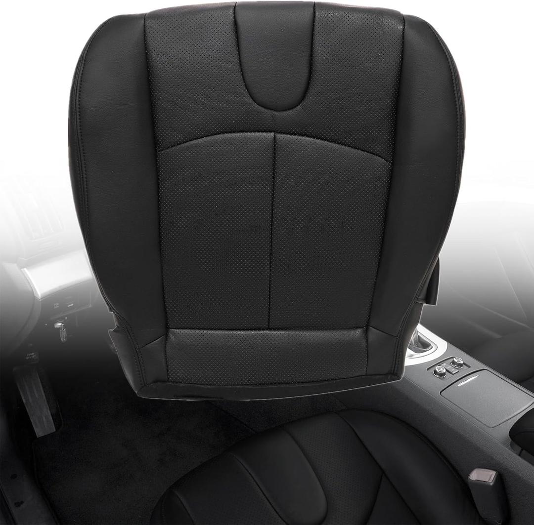 NLQR Front Driver Side Bottom Replacement Perforated Leather Seat Cover Black Compatible with Infiniti G37 2008 2009 2010 2012 2013