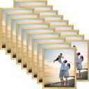 Hoikwo 18 Packs 8x10 Gold Multi Plastic Picture Frames Set with Plastic Cover for Family Photos, Artwork, Light Weight Bulk 8 by 10 Frames Pack for Wall Hanging and Table, Stylish Picture Frames