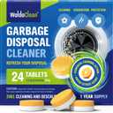 WoldoClean Garbage Disposal Cleaner Tablets - 24 Pack, Sink Drain Cleaner and Deodorizer, Fresh Citrus Foaming Action for Deep Kitchen Cleaning