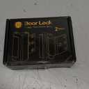 Home Security Door Lock, 2 Pack Childproof Door Reinforcement Lock with 3 Inch Stop Withstand 800 lbs for Top Front Inward Swinging Door, Upgrade Flip High Night Lock to Defend Your Home Kids (Silver)