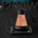 INTASTING Electric Kettles, Gooseneck Electric Kettle, 1 Temperature Control, Stainless Steel Inner, Quick Heating, for Pour Over Coffee, Brew Tea, Boil Hot Water, 0.9L Black