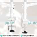 Dual Monitor Stand for 2 Screens up to 32 inch, Vertical Stacked Dual Monitor Mount, Full Motion Adjustable Tall Double Monitor Desk Mount, Each Arm Holds 4.4-22lbs, VESA 75/100mm, White, Freelift