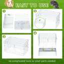 DoubleFill 14 x 8 x 8 Inch 1 Hole Folding Guinea Pig Carrier Chinchilla Carrier Portable Hamster Travel Cage with Tray Handle for Rabbit Chick Bird Small Animal Transport Temporary Housing Pet Habitat