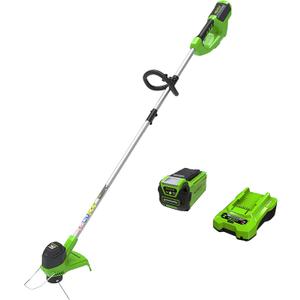 Greenworks 40V 12" Cordless String Trimmer, 0.065" Dual Line with Auto Feed, Variable Speed, Lightweight Weed Eater (12" (Battery Included))