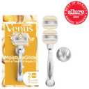 Venus Moistureglide Women's Razor, Reusable Handle, 2 Razor Blade Refills and Shower Holder