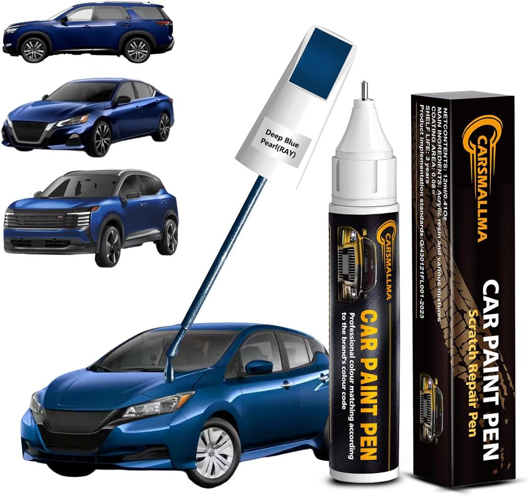 RAY Deep Blue Pearl Car Touch Up Paint for Nissan, Color Accurate Car Paint Scratch Repair Pen Kit Quick & Easy Fix Vehicle Chips and Automotive Nicks Scuff (RAY Deep Blue Pearl for 370Z/Altima/Frontier/GT-R/Leaf/Maxima/Murano/Sentra/Titan/Titan-XD/Versa/Versa-Note)