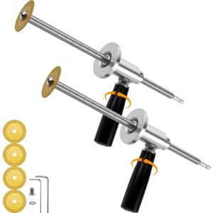 Inside Pipe Cutter for PVC Pipe, 2Pcs Pipe Cutter Tool Set with Diamond Grit Cutting Wheel and Handle, 7in Adjustable Cutting Depth, 1/4in Hex Shank Fit for Impact Drivers and Drills