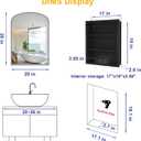 20x28 Inch Daisy Beaded Arched Medicine Cabinet with Mirror, Wall Mounted or Recessed, Bathroom Vanity Mirror with Storage Full-Metal Cabinets, 2 Adjustable Shelves and 1 Organizer Bling Silver