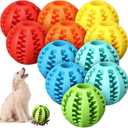 12 Pcs Dog Treat Toy Balls Bulk Interactive Dog Puzzle Toys Dispensing Puppy Balls for Teething Chew Enrichment for Boredom and Brain Stimulating Game to Keep Them Busy(Medium)