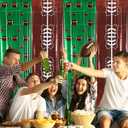 Boao 2 Pack Football Party Decorations 3.3x6.6 ft Shiny Tinsel Backdrop Green and Brown Football Tinsel Foil Fringe Curtains Backdrop Photo Props for Sports Rugby Birthday Party Home Decorations