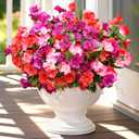 Yastouay Artificial Flowers for Outdoors UV Resistant, 6 Bundles Realistic Fake Outdoor Hibiscus Flowers Artificial Outdoor Flowers, Faux Flowers for Outdoor Planters Front Porch Patio Outdoor
