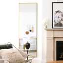 GlasFlength Over The Door Mirror Full Length Miror (Rect-Gold, 59"x20")