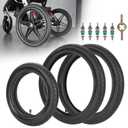 Front 12/12.51.75/2.125/2.25 and Rear 161.75/2.125 Tires and Tubes (1+2) Fit for 3-Wheeler Gear Jogging Troller Models (Both Single and Double Strollers) Including Revolution SE/Pro/Flex/SU/Ironman