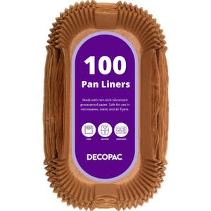 DecoPac 2lb Loaf Pan Liners, 100 Pack, Non-Stick Siliconized Greaseproof Paper, Baking Liner for Baking Bread, Cakes, Banana Bread, Parchment Paper, Air Fryer Liner