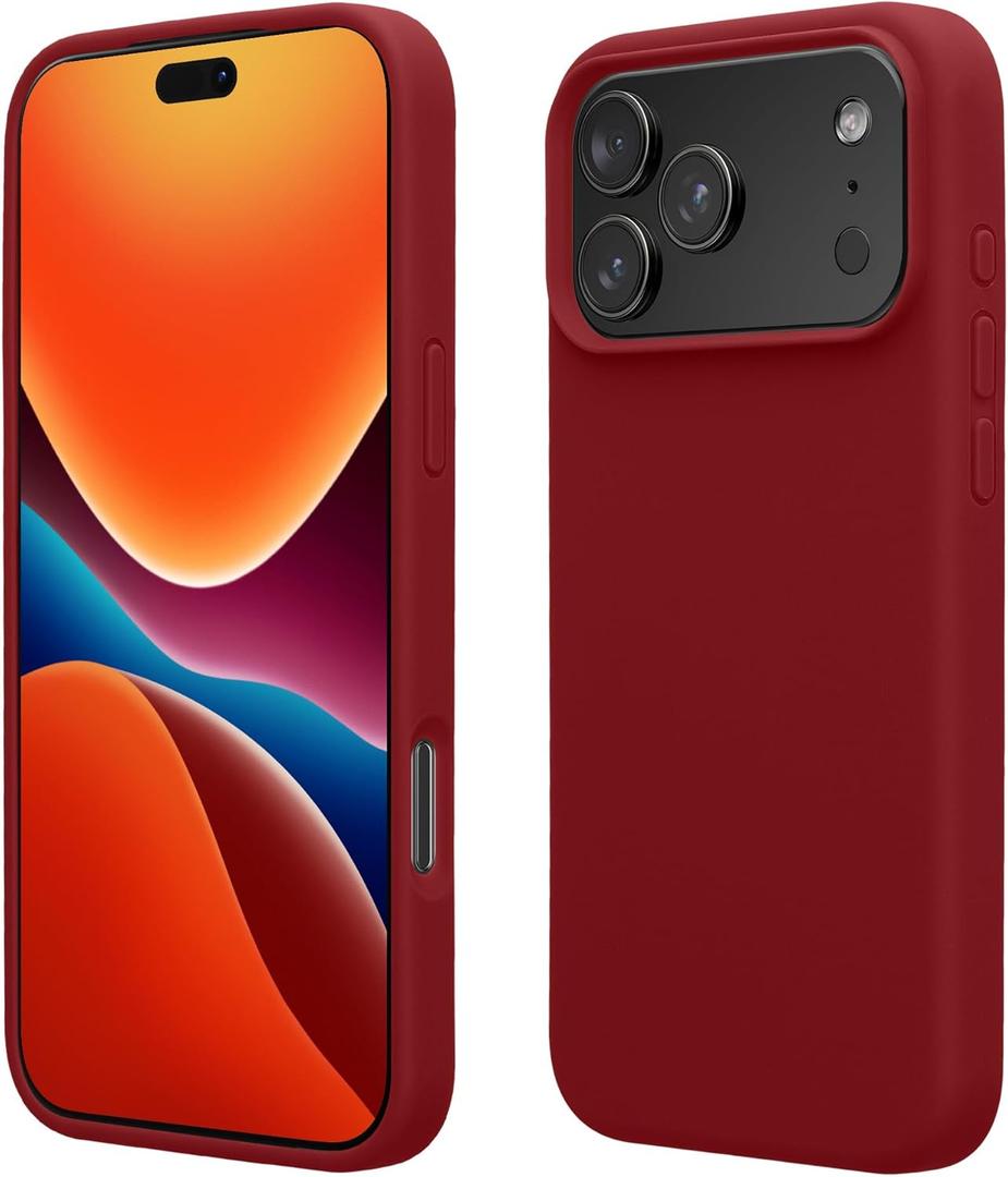 kwmobile Case Compatible with Apple iPhone 17 Pro Case - TPU Silicone Phone Cover with Soft Finish - Rhubarb Red