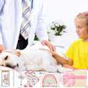 Skylety 5 Pcs Pink Christmas Vet Tech Gifts, Veterinarian Gifts for Women, Veterinarian Appreciation Gift, Vet Tech Accessories Supplies, Glass Cup Basket Set for Veterinary Practitioner Graduate