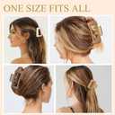 2 x 6Pcs Large Layered Hair Claw Clips, 4.1 Inch Non-slip Big Square Matte Claws for Women, Strong Hold Banana Clips for Thick Thin Hair Brown