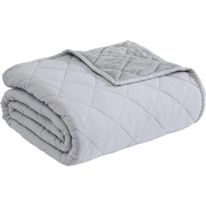 Eddie Bauer - Twin Size Blanket, Ultra-Soft Bed Blanket with Plush Reverse, Throw Blanket for Couch or Bed (Classic Solid Grey)
