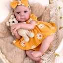 Aori Reborn Baby Doll Realistic Girl 20 inches - Soft Cloth Body and Vinyl Limbs, Lifelike Newborn Baby Dolls for Kids Imaginative Play, Emotional Comfort for The Elderly (Yellow Sunflower)