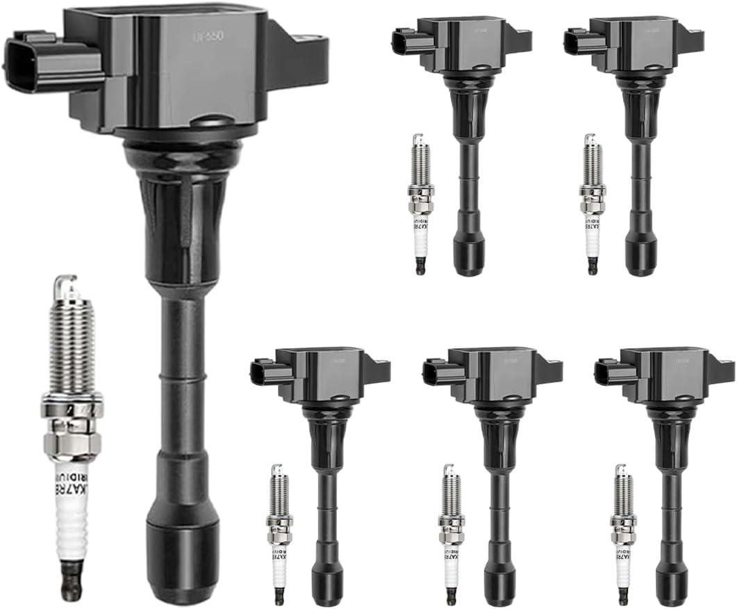 Set of 6 Ignition Coil Packs & Spark Plugs FIT Nissan Maxima, Altima, Murano, Pathfinder, Infiniti G35, EX35, JX35 3.5L V6, Replaces UF550 22448JA10C 5C1727