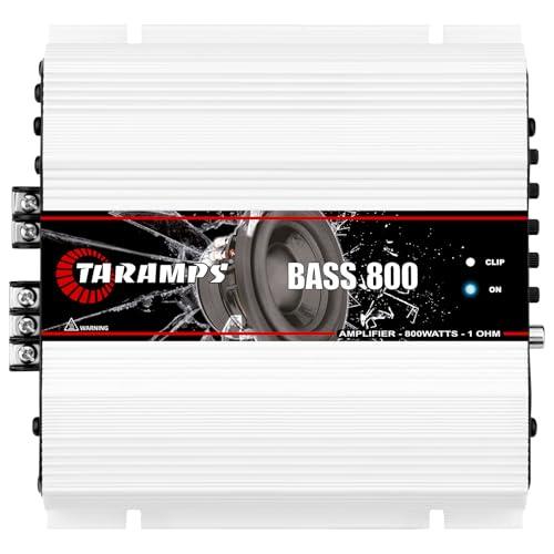 Taramps Bass 800 1 Ohm Monoblock Amplifier 800 Watts Rms 1 Channel, 14.4VDC Out Power Full Range, Great for Sub/Bass - RCA/High Level Input, Car Audio