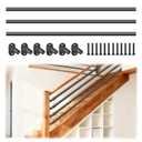 8 Foot x 1-inch Round Horizontal Bar Baluster for Stair Remodel- Wrought Iron Hollow Staircase Metal Spindles for Indoor Staircase-Stair Installation-Matte Black 3 Pack