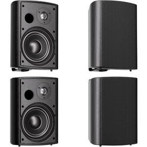 Herdio 6.5 Inches Outdoor Speakers Wired Waterproof Passive,Wall Mount Speakers with 800 Watts Powerful Bass for Home Patio Garden Covered Deck,All-Weather Durability,Black(2 Pairs)
