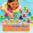 Liliiflora 60 Pack Rubber Ducks in Bulk, Random Assortment Mini Rubber Duckies, Bulk Party Favors for Kids, Bath Toys for Toddler, Suitable for Cruise Ship & Jeeps Ducking