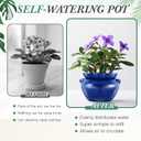 2 Sets African Violet Pots 7.5 Inch Self Watering Pot for Indoor Ceramic Self Watering Planter for Flower Lovers Ideal Plant Pot Thriving Flower Maintenance
