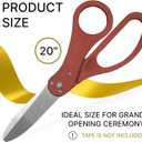 20'' Red Ceremonial Ribbon Cutting Scissors - Red Big Shears for Ribbon Cutting Ceremony Giant Scissors Prop Large Shears Tape Trimming for Special Events Inaugurations and Ceremonies
