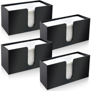 Paper Towel Holder Countertop, Black Acrylic Napkin Dispenser, Multifold Paper Towel Dispenser for Z-fold C-fold MultiFold Trifold-Bathroom Toilet Kitchen Restaurant (4)