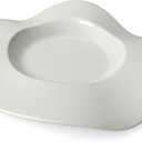 10.5'' White Porcelain Plate  Reactive Spotted Design with Raised Rim, Stackable & Durable  Dishwasher & Microwave Safe  Perfect for Restaurants, Weddings & Upscale Events